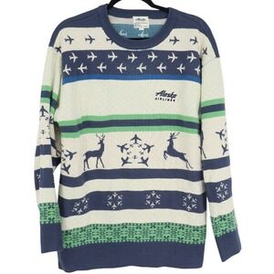 Alaska Airlines Men's Holiday Fair Isle Ugly Christmas Sweater Size 2XL Knit
